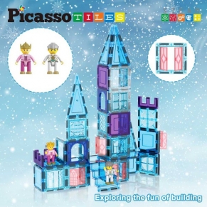 Picasso STEAM Зимен дворец - Магнитен конструктор 72 части