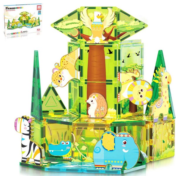 Продукт Picasso STEAM Сафари - Магнитен конструктор 46 части - 0 - BG Hlapeta