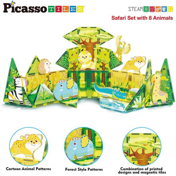 Продукт Picasso STEAM Сафари - Магнитен конструктор 46 части - 0 - BG Hlapeta