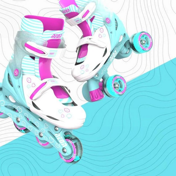 Продукт Yvolution Neon Детски ролери и кънки 2 в 1, Тeal pink - 0 - BG Hlapeta