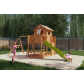 Продукт Fungoo MARS TEAK - Детска площадка с къща, пързалка и 2 люлки - 1 - BG Hlapeta