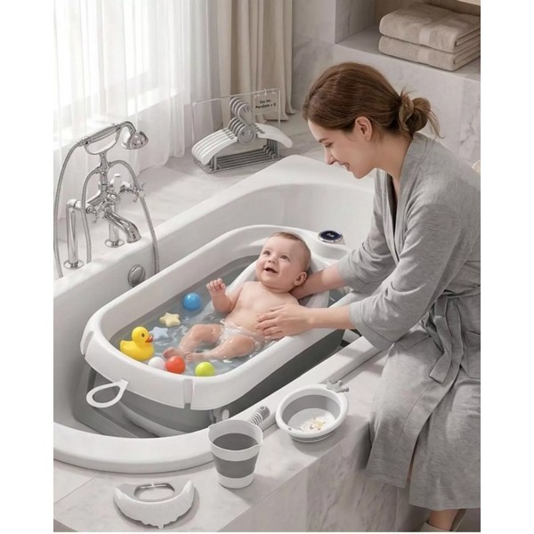 Продукт TEANTOYS - Сгъваема бебешка вана 6 в 1 с термометър и аксесоари - 0 - BG Hlapeta