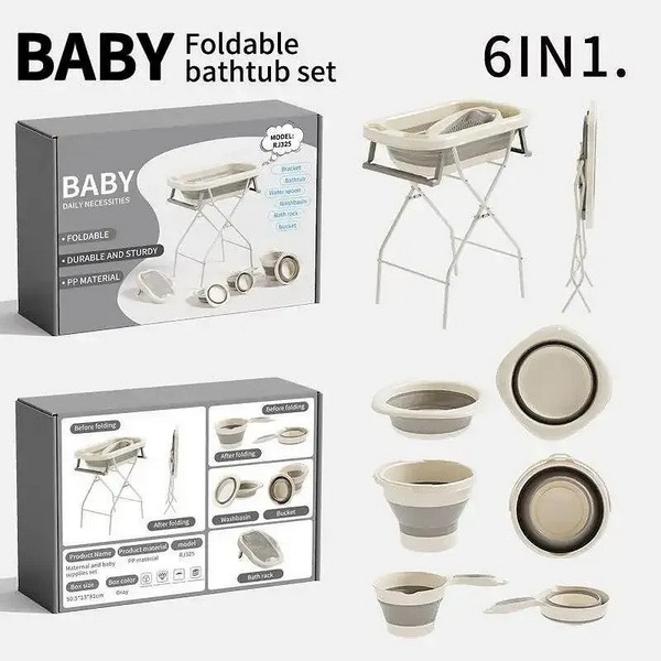 Продукт TEANTOYS - Сгъваема бебешка вана комплект 6 в 1 със стойка - 0 - BG Hlapeta