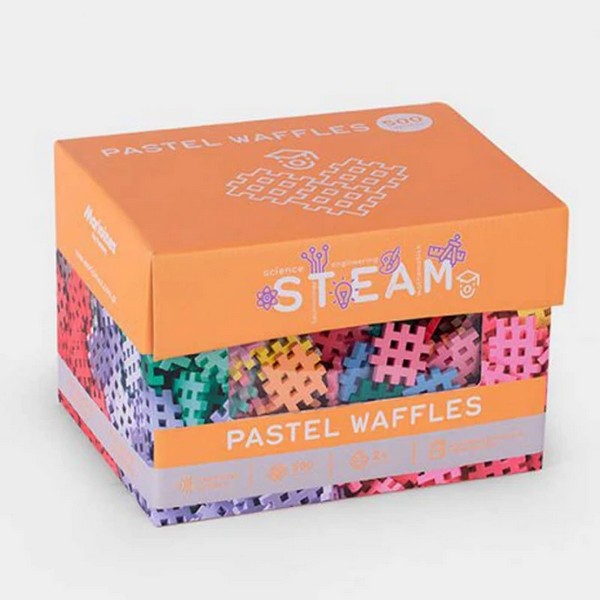 GUGA STEAM - Вафлен конструктор в пастелни цветове - 500 части