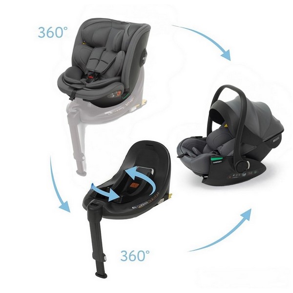 Продукт Foppapedretti  Disk Grow i-Size - Комплект 3 в 1 Столче за кола + база Disk i-Size + столче Disk Infant i-Size - 0 - BG Hlapeta