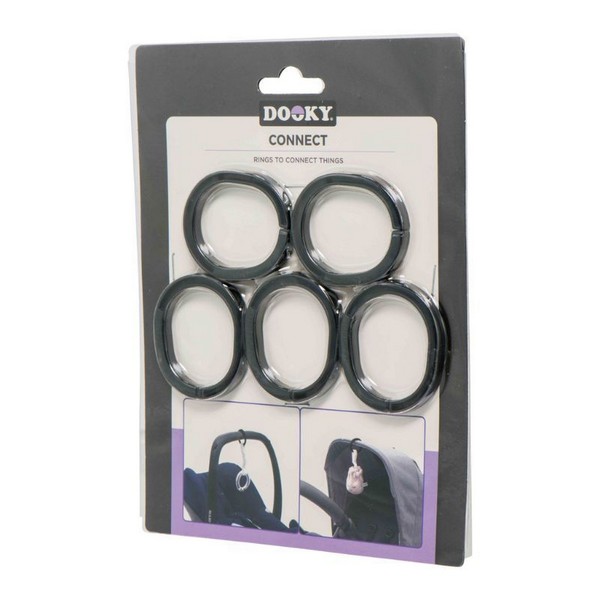 Продукт Dooky - Свързващи халки за бебешка количка черни, 5 бр. - 0 - BG Hlapeta