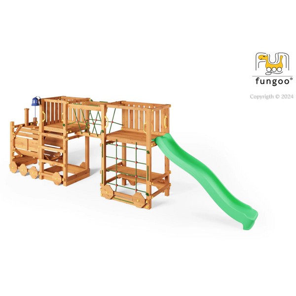 Продукт Fungoo LOCO EXPRESS - Дървен влак с пързалка - 0 - BG Hlapeta