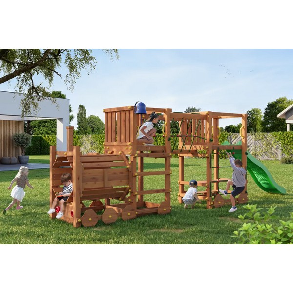 Продукт Fungoo LOCO EXPRESS - Дървен влак с пързалка - 0 - BG Hlapeta