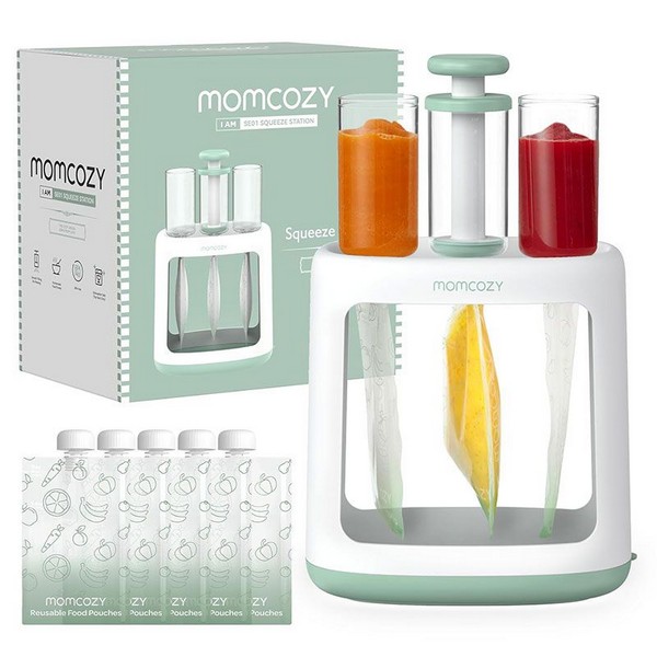 Momcozy - Уред за пълнене на бебешки паучове с 5 торбички за многократна употреба