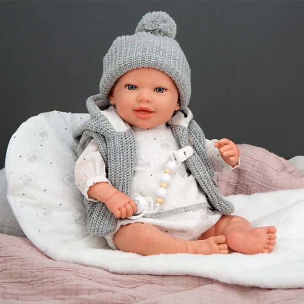 Arias Даниела - Усмихната кукла-бебе с възглавничка и аксесоари, 45 см.
