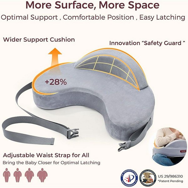 Продукт Momcozy CozyLite - Възглавница за кърмене, Grey - 0 - BG Hlapeta