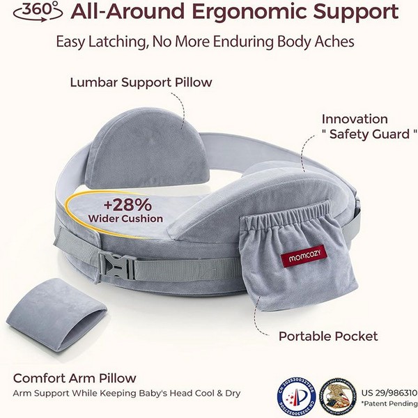Продукт Momcozy CozyPro - Възглавница за кърмене, Grey - 0 - BG Hlapeta