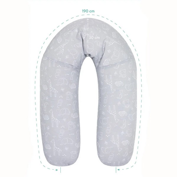 Продукт Fillikid - Възглавница за бременност и кърмене с памучен калъф, 190 см - 0 - BG Hlapeta