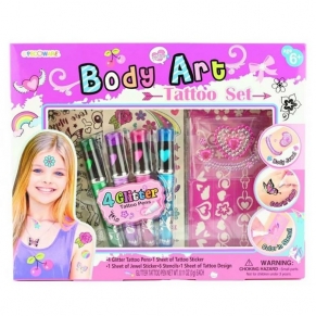 Robe Toy - Забавен момичешки комплект за татуировки с блестящи химикали, 8 части