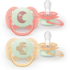 Philips Avent Ultra Soft - Night - Залъгалки, 0-6 м, 2 броя