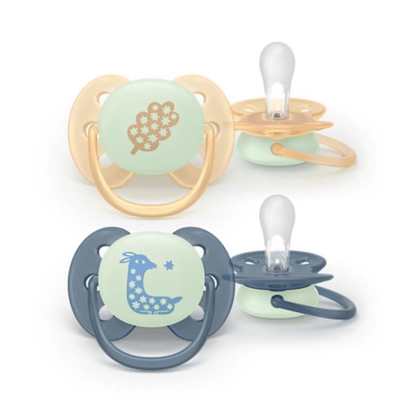 Продукт Philips Avent Ultra Soft - Night - Залъгалки + кутия за стерилизация (6-18м+, 2 бр.) - 0 - BG Hlapeta