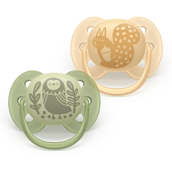 Продукт Philips AVENT Ultra Soft - Комплект от 2 броя ортодонтични силиконови залъгалки, в кутия за стерилизиране, plant-based - 0 - BG Hlapeta