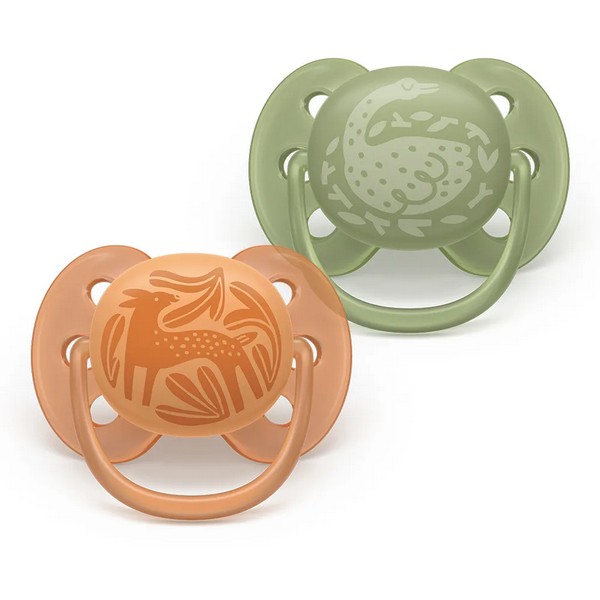 Продукт Philips AVENT Ultra Soft - Комплект от 2 броя ортодонтични силиконови залъгалки, в кутия за стерилизиране, plant-based - 0 - BG Hlapeta