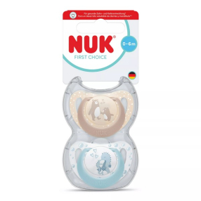 NUK First Choice - Биберон залъгалка, силикон, 0-6 мес., 2 бр.
