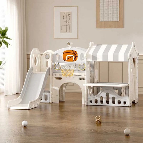 Продукт GUGA - Детски център за игра с пързалка, къща и баскетболен кош - 0 - BG Hlapeta