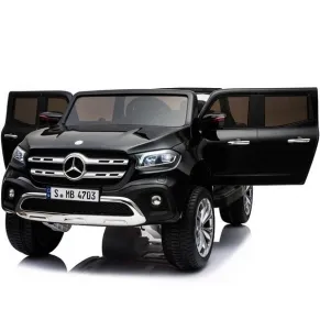 Двуместен акумулаторен джип Mercedes X-Class,2x12V, MP4 (Видео), 4Х4 с меки гуми и 2 кожени седалки