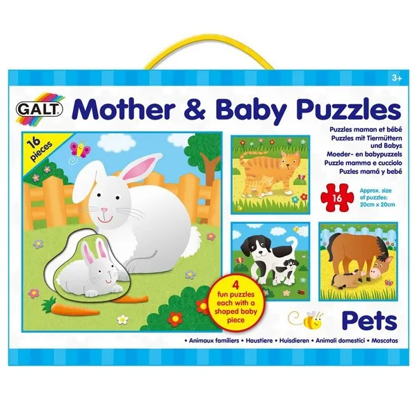 Galt Toys Майки и бебета 4 пъзела в кутия - Домашни любимци
