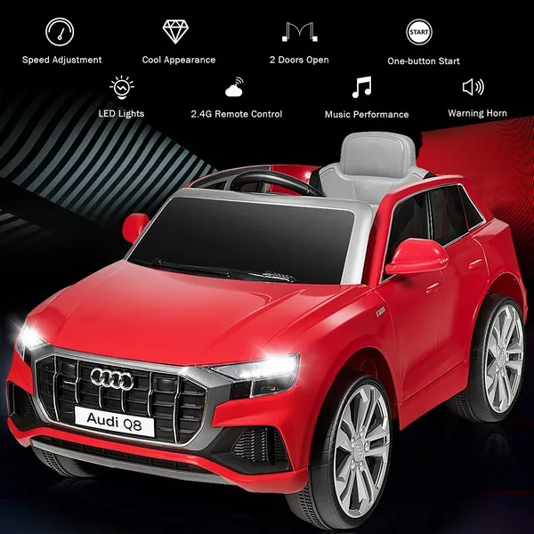 Продукт Акумулаторен джип  Audi Q8 12V с меки гуми и кожена седалка  - 0 - BG Hlapeta