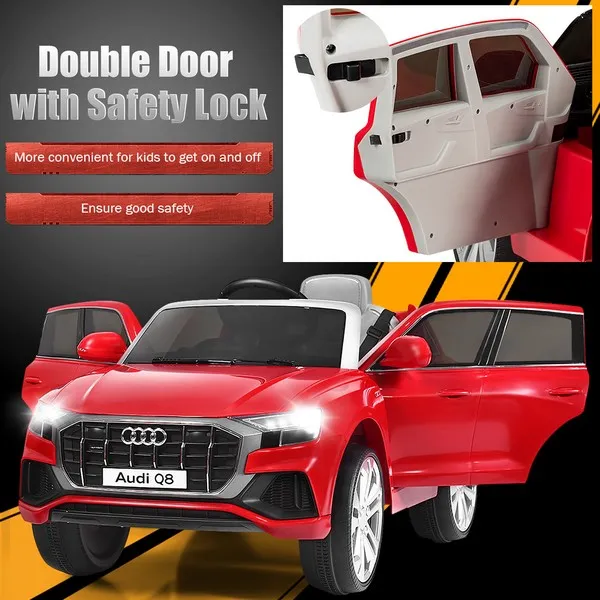 Продукт Акумулаторен джип  Audi Q8 12V с меки гуми и кожена седалка  - 0 - BG Hlapeta