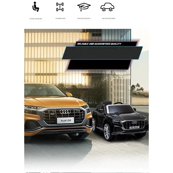 Продукт Акумулаторен джип  Audi Q8 12V с меки гуми и кожена седалка  - 0 - BG Hlapeta