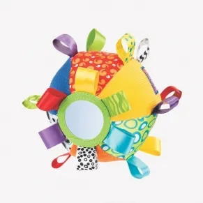 PLAYGRO - Звъняща мека топка с етикети, 3м+
