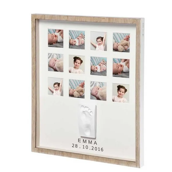 Продукт BABY ART  My Very First Year - Рамка за 12 снимки и отпечатък, естествено дърво - 0 - BG Hlapeta