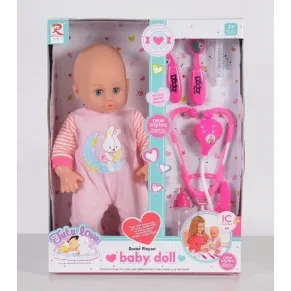 Moni - Бебе с докторски комплект, 36 cm 