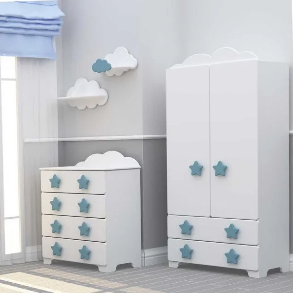 Продукт Bambino Casa Stelle Grandi Felici Blu - Гардероб Син - 0 - BG Hlapeta