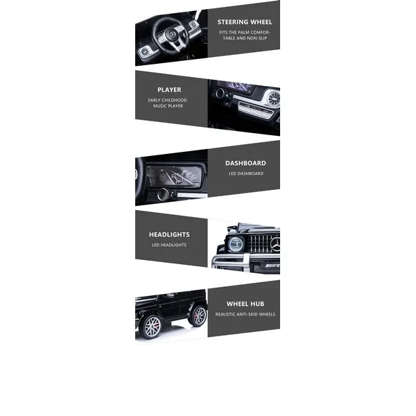 Продукт Двуместен акумулаторен джип Mercedes-Benz G63 AMG Licensed 24V с MP3, с меки гуми и кожена седалка, 4X4 - 0 - BG Hlapeta