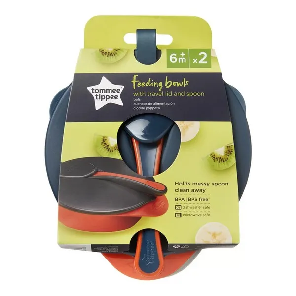 Продукт Tommee Tippee - Купи за храна с капак и лъжица 6m+ (2 бр./оп.) - 0 - BG Hlapeta