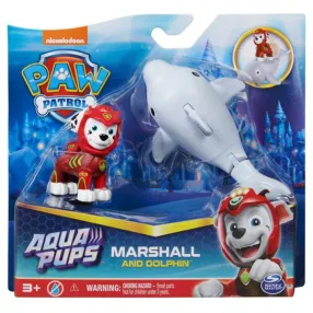 PAW PATROL Aqua Pups - Фигурка Маршал с подводен приятел Делфин PAW PATROL Aqua Pups - Фигурка Маршал с подводен приятел Делфин