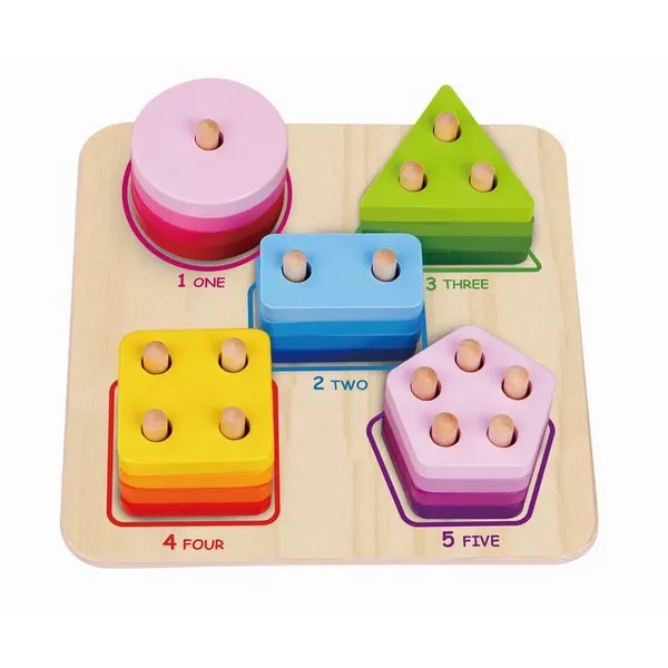 Продукт Tooky Toy - Дървена низанка геометричен сортер - 0 - BG Hlapeta