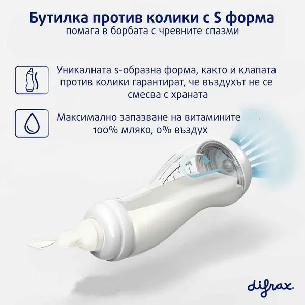 Продукт Difrax Natural - S-образна бутилка 250 мл - 0 - BG Hlapeta