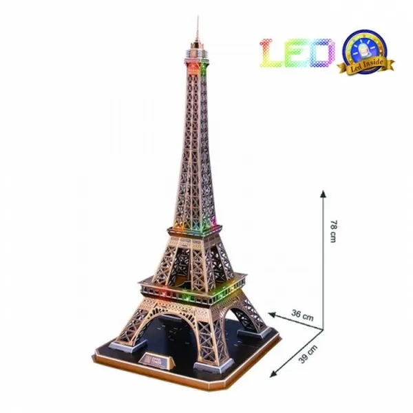 Продукт CubicFun Eiffel Tower - 3D Пъзел с LED - 0 - BG Hlapeta