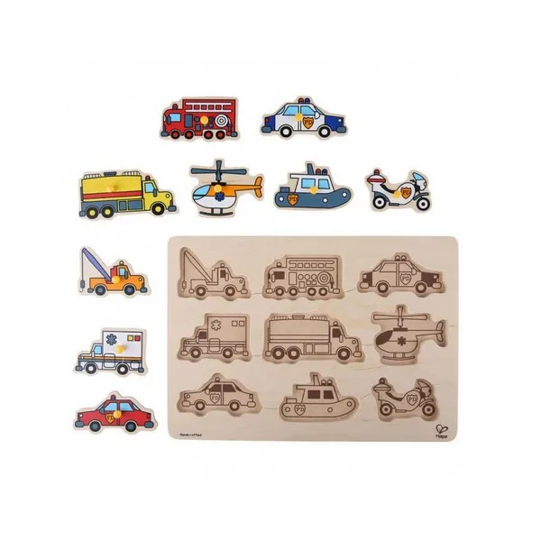 Продукт Hape - Дървен пъзел с превозни средства - 0 - BG Hlapeta