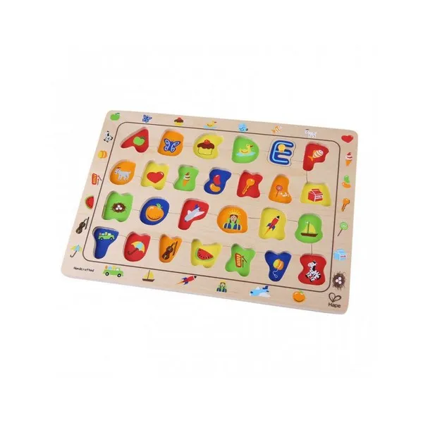 Hape - Дървена дъска пъзел с букви