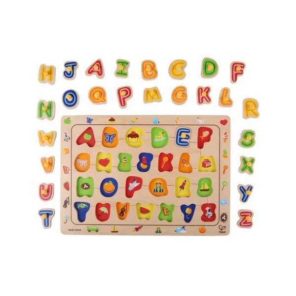 Продукт Hape - Дървена дъска пъзел с букви - 0 - BG Hlapeta