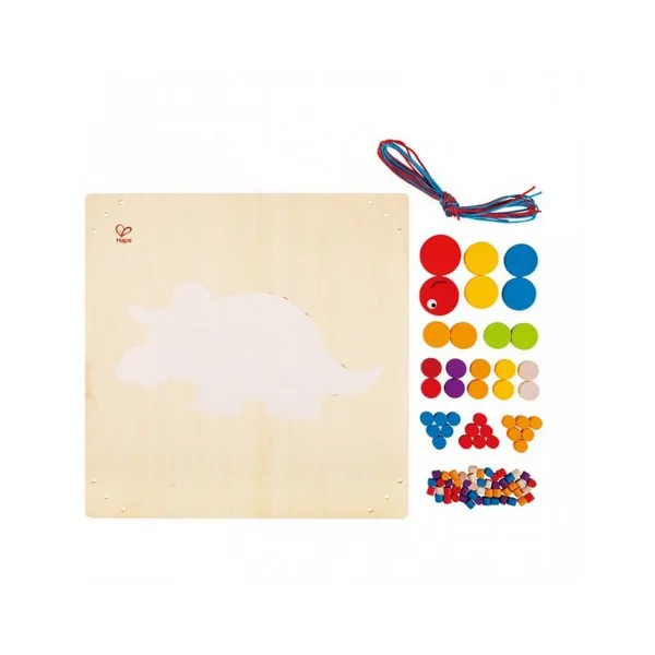 Продукт Hape - Детска живописна мозайка с Трицератопс - 0 - BG Hlapeta