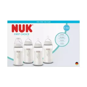 NUK First Choice +, Perfect Start - Сет стъклени шишета 4, части NUK First Choice +, Perfect Start - Сет стъклени шишета 4, части