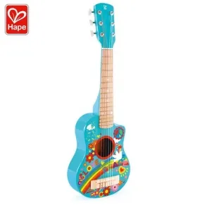 Hape Flower Power - Детска дървена китара 65см  
