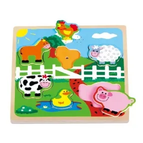 Lelin Toys Ферма - Дървен музикален пъзел Lelin Toys Ферма - Дървен музикален пъзел