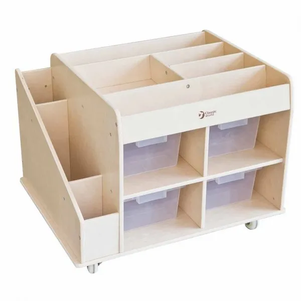 Продукт Classic world educational - Подвижен дървен стелаж за играчки - 0 - BG Hlapeta