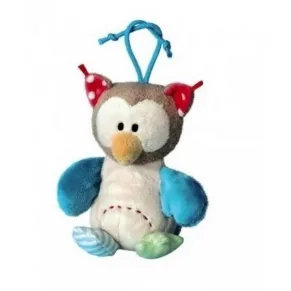 Nici - Плюшен бухал с връвка, 15 см