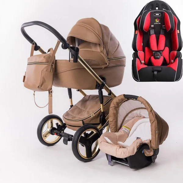 Продукт Fintera Comfort Gold - Количка 4 в 1, Еко кожа + Подарък чанта, дъждобран, мрежа против комари и зимни ръкавици - 0 - BG Hlapeta