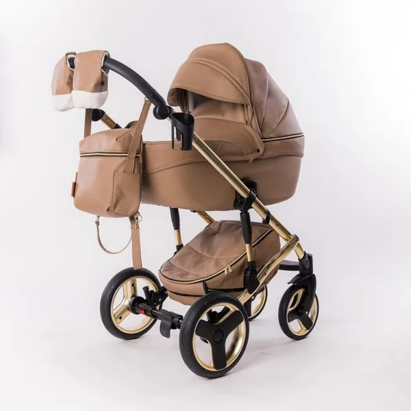 Продукт Fintera Comfort Gold - Количка 4 в 1, Еко кожа + Подарък чанта, дъждобран, мрежа против комари и зимни ръкавици - 0 - BG Hlapeta